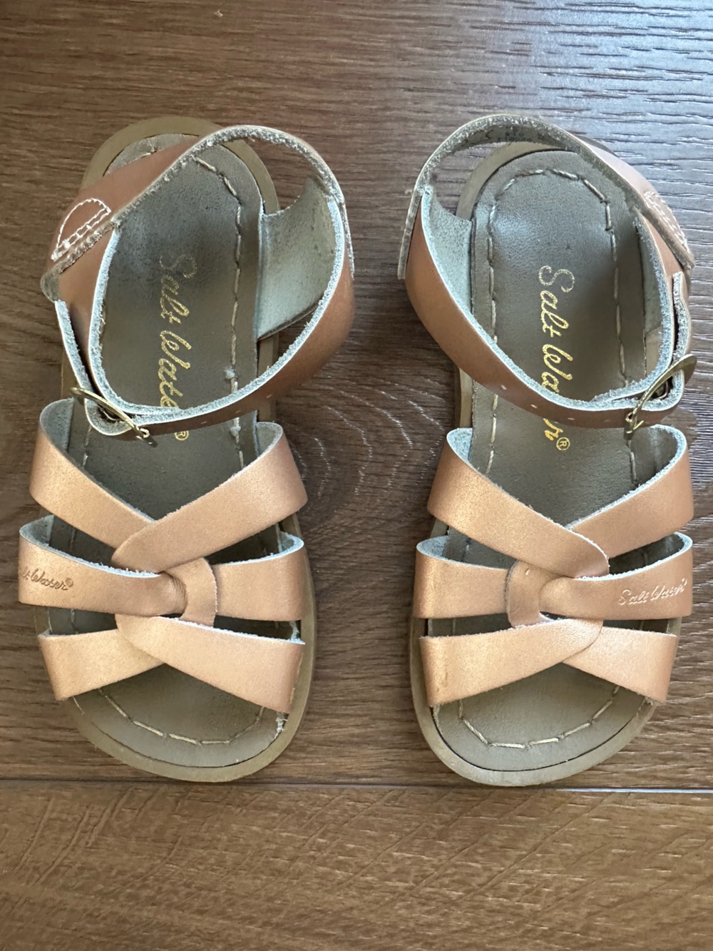 Salt Water Sandals Rose Gold Toddler Strappy Sandals EUC